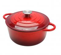 81240513 Кастрюля чугунная эмалированная 28см, 6л, P.L. Proff Cuisine, цвет красный