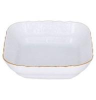 БЕР0553 Салатник квадратный 16см Bernadotte, декор "Отводка золото"