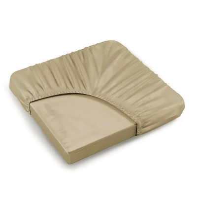 Простыня на резинке 160*200*30см, мако-сатин, 4074 Песок