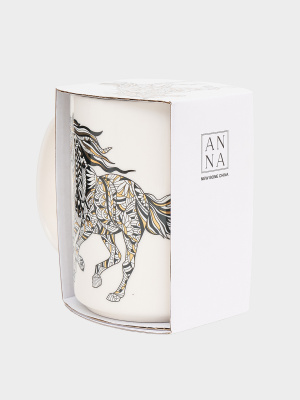 ANLAF1-M350-0506-B Кружка 500 мл, Anna Lafarg, символ 2026 года, декор Лошадь, Wild