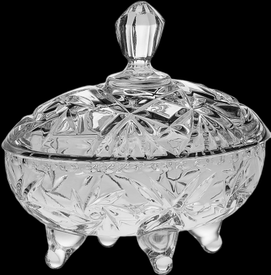 990/51938/00001/190 Доза хрустальная 19см на ножке с крышкой  Crystal BOHEMIA, серия PINWHEEL 