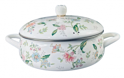 776-068 Кастрюля-сотейник эмалированный 3,2л индукция,  Lenardi, серия MAGNOLIA 
