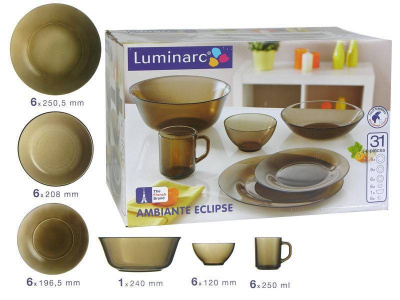 L5177 Сервиз обеденный на 6 персон 31 предмет,  Luminarc  АМБЬЯНТЕ ЭКЛИПС 
