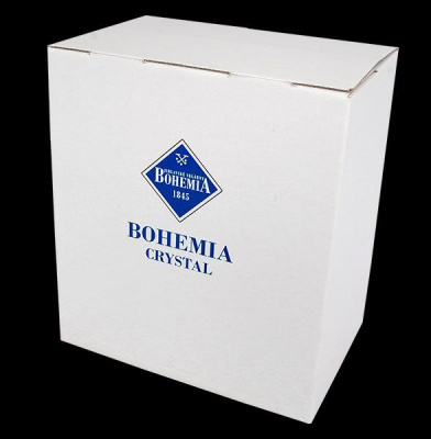 79/69К29/0/81j50/300 Салатник-фруктовница 30 см, Bohemia Jihlava , серия Lisboa золотые и черные кольца, хрусталь 