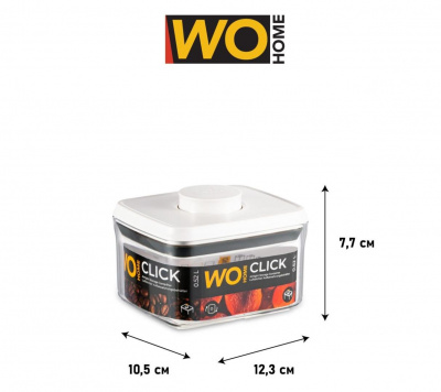 WO1007 Банка для сыпучих продуктов с вакуумной крышкой 520 мл WO HOME CLICK 