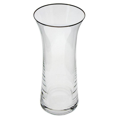 82500/250/200524 Ваза стеклянная 25см, Crystalex, декор отводка платина