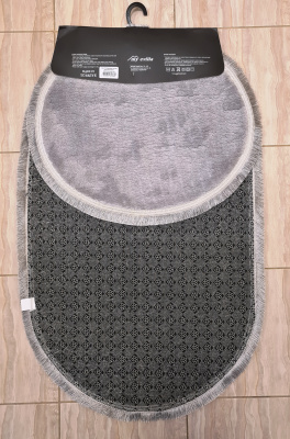 Набор ковриков для ванной из 2 предметов, 60*100/50*60см, SIMERNA, овал, цвет в ассортименте