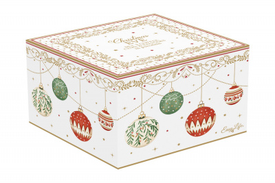 EL-R1107/CEVE Кофейная пара: чашка 80мл с блюдцем, набор 2 штуки, Easy Life, Christmas Eve, декор "Новогодние шары"