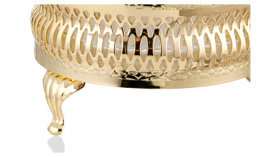 QA-4/4907 Сахарница круглая с крышкой Queen Anne 11см, сталь, золотистая